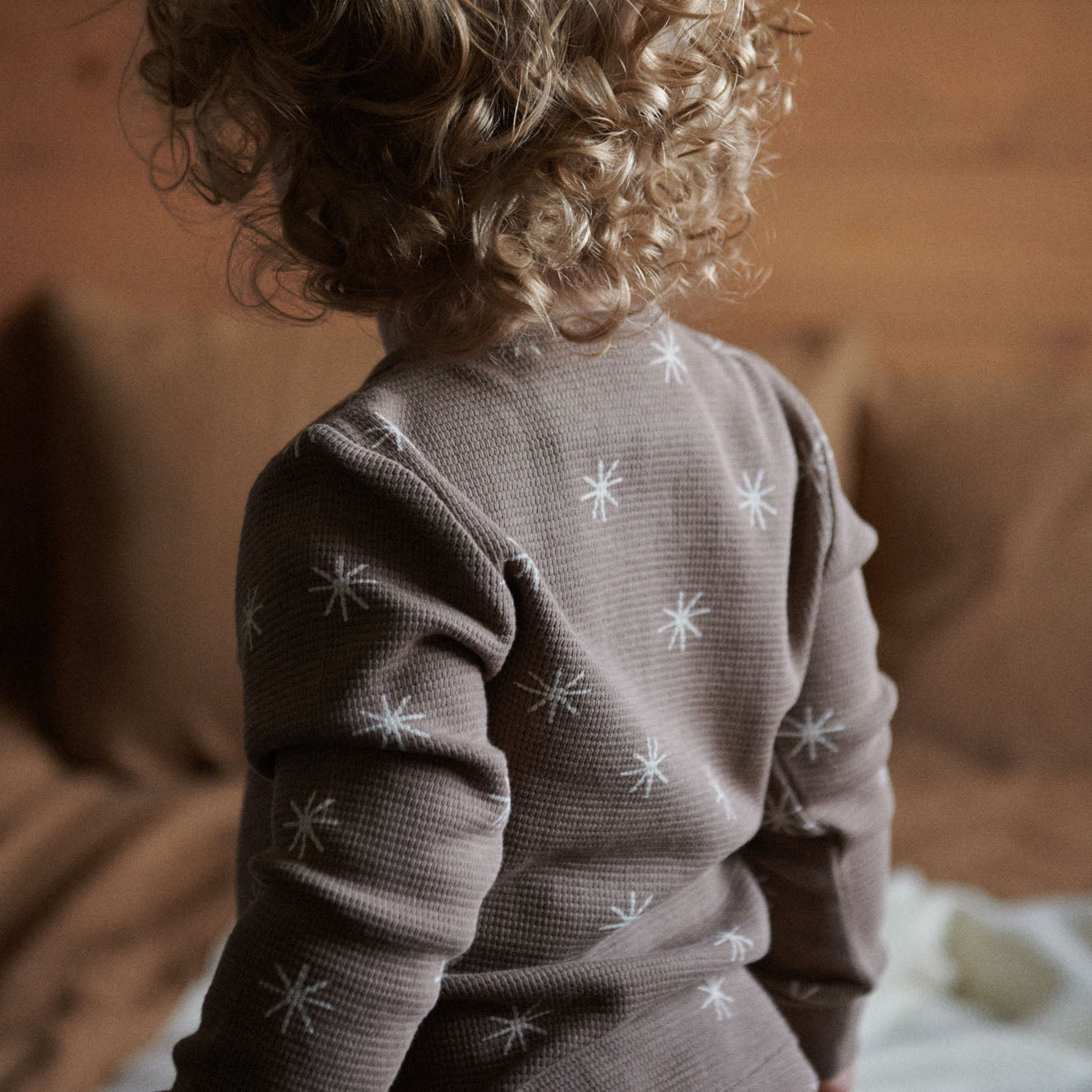 2PC LONG SLEEVE WAFFLE PYJAMAS | Twinkle Print-Extra Img - 1