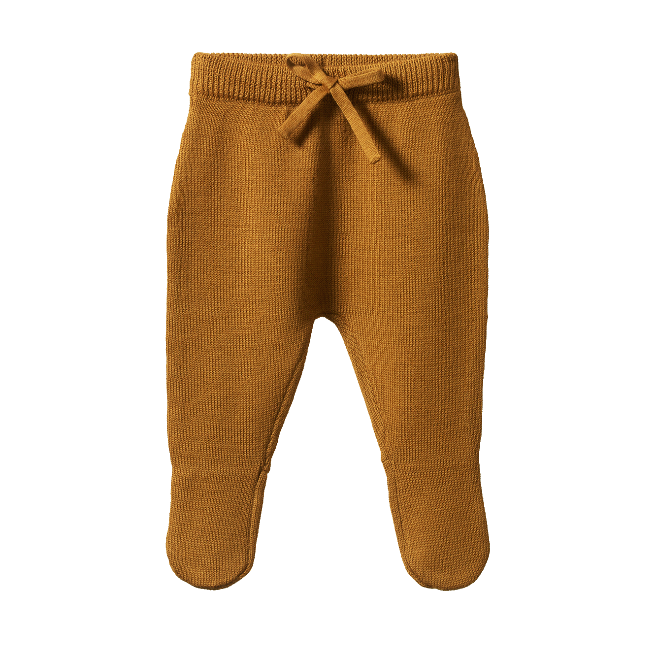 MERINO KNIT FOOTED ROMPERS | Toffee-Web-front