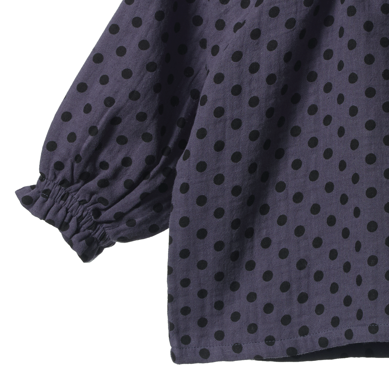 RUFFLE CAMERON BLOUSE | Violet Polka Dot Print-Extra Img - 4