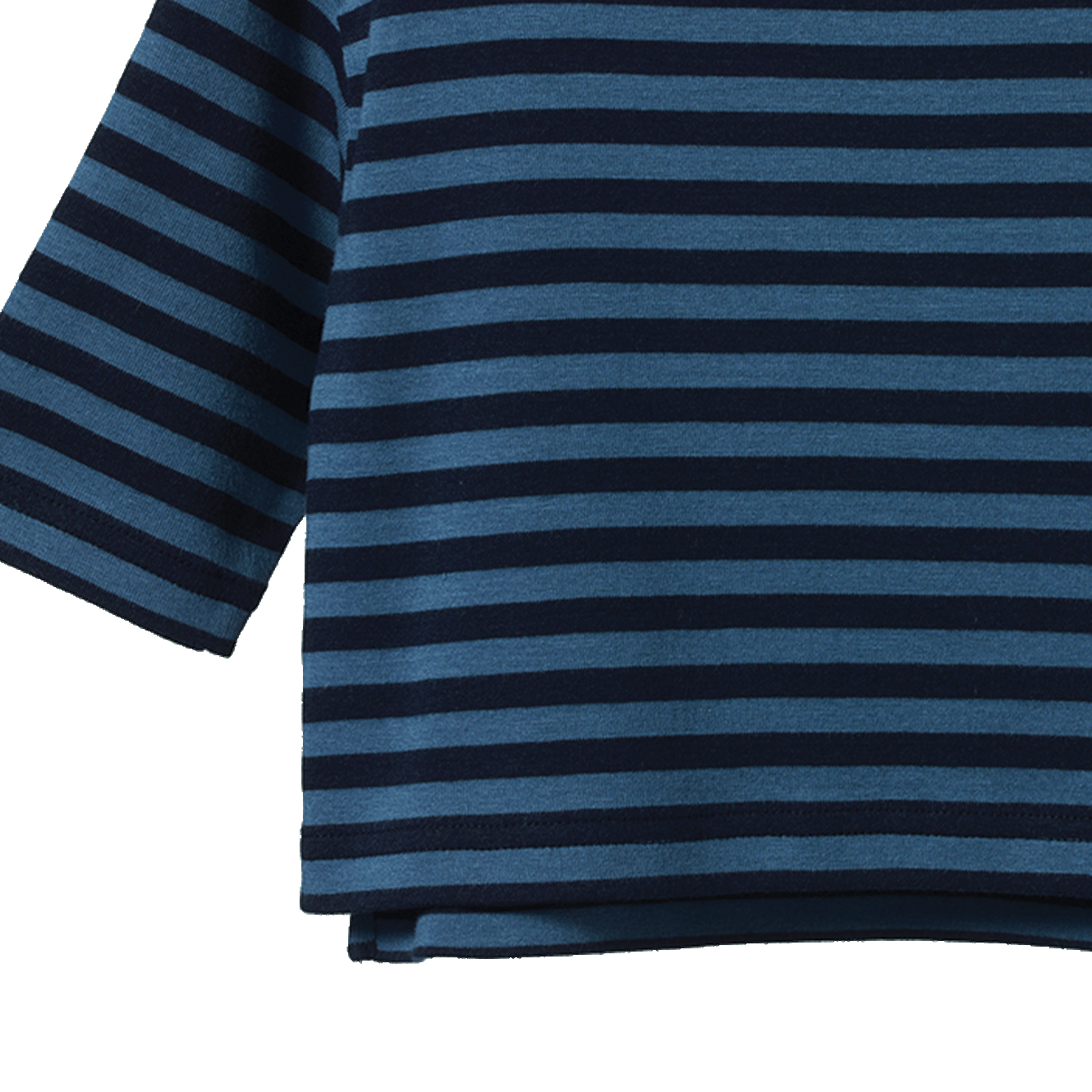 TURTLE NECK | Navy/Teal Sea Stripe-Extra Img - 4