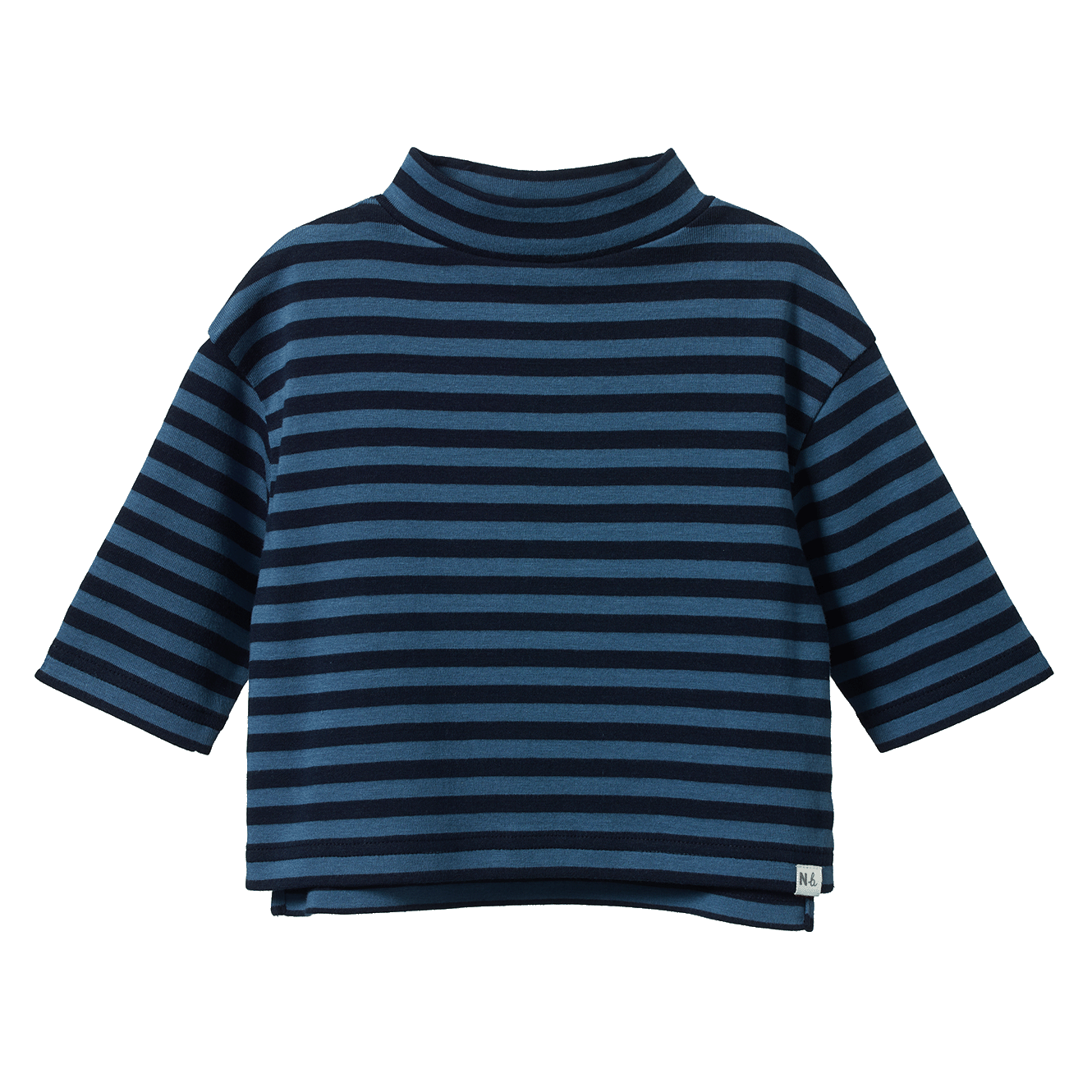 TURTLE NECK | Navy/Teal Sea Stripe-Web-front