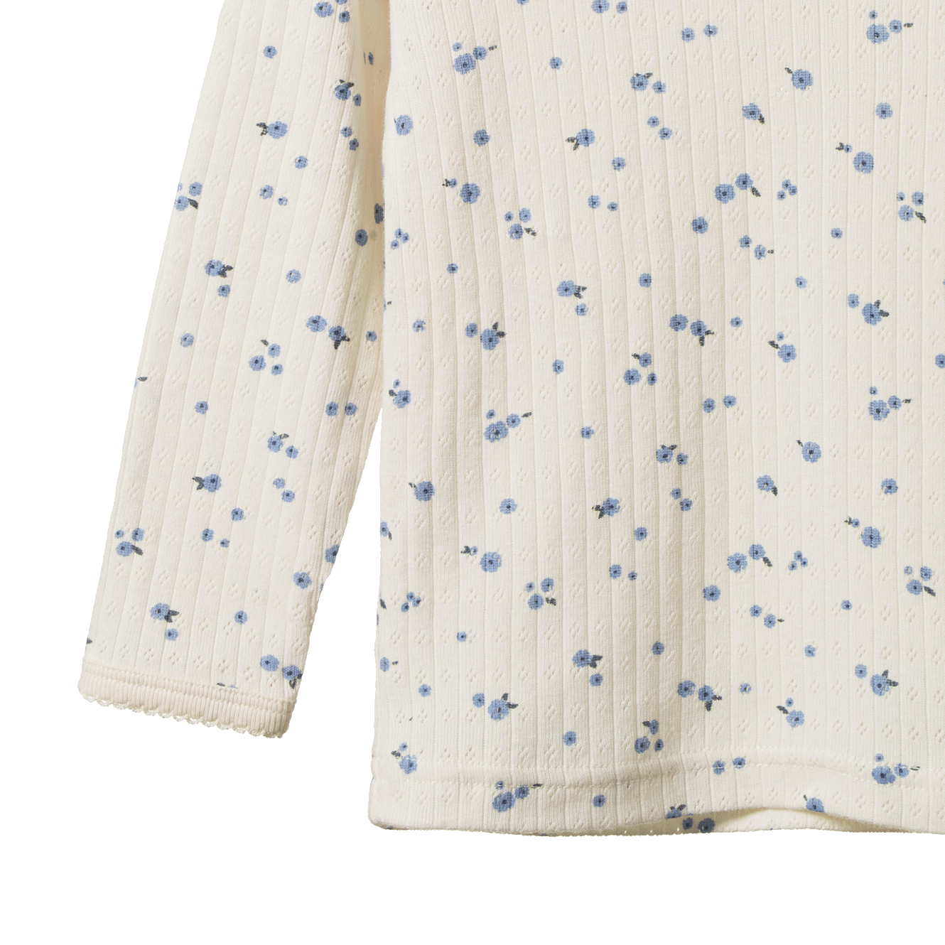2PC LONG SLEEVE PYJAMA SET POINTELLE | Daisy Print-Extra Img - 1