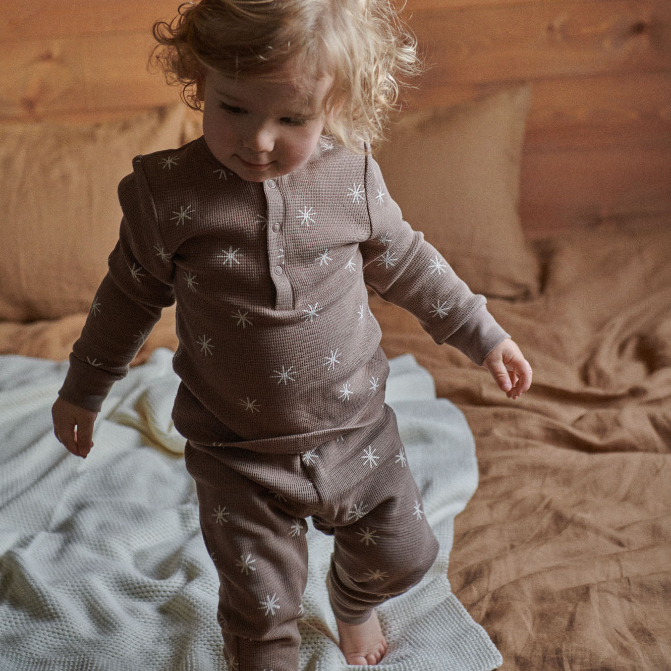 2PC LONG SLEEVE WAFFLE PYJAMAS | Twinkle Print-Web-hover