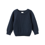 BILLY JUMPER | Navy Basket Knit-Web-front