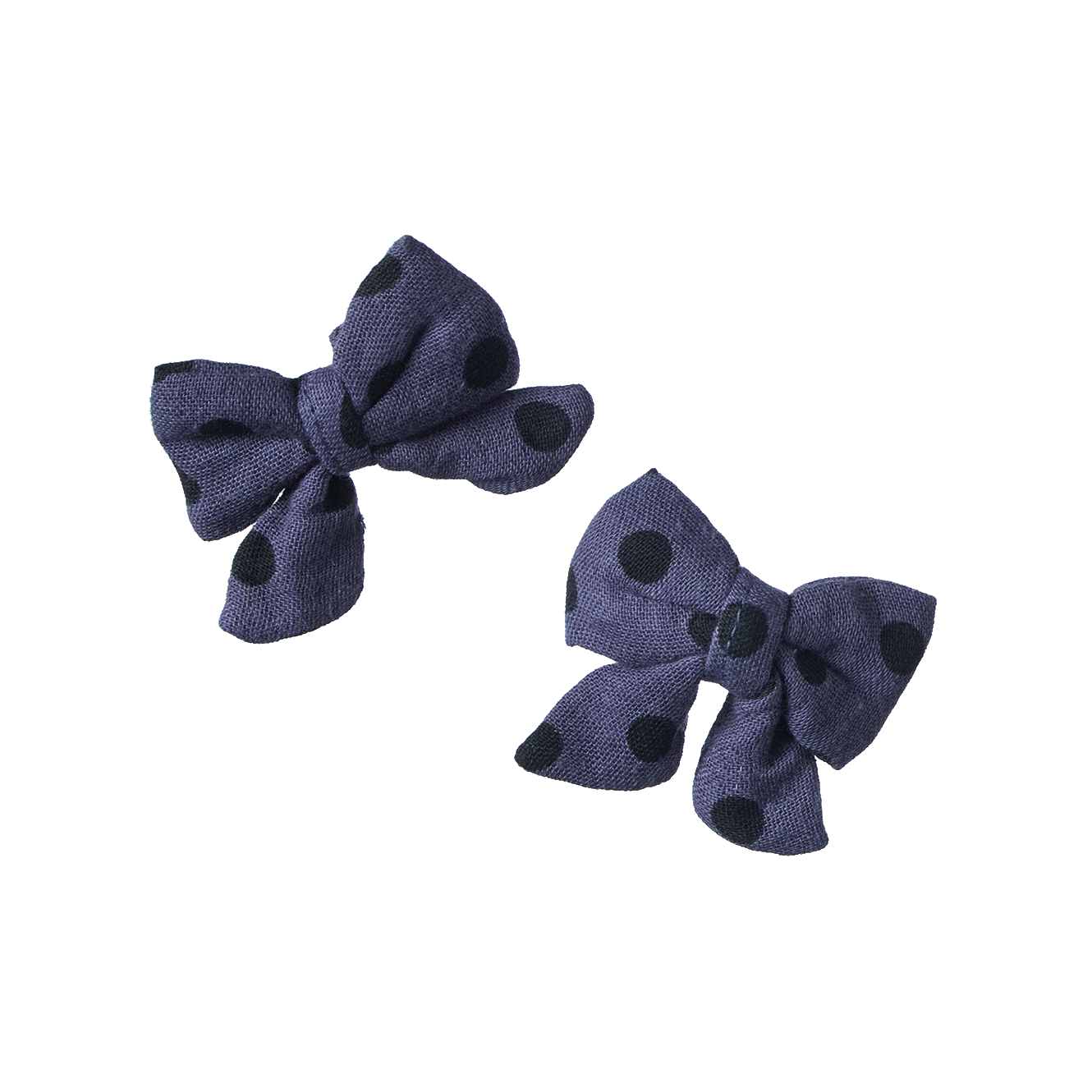 BOW HAIR CLIPS 2 PACK | Violet Polka Dot Print-Web-front