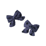 BOW HAIR CLIPS 2 PACK | Violet Polka Dot Print-Web-front