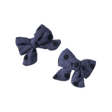 BOW HAIR CLIPS 2 PACK | Violet Polka Dot Print-Web-front