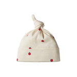 COTTON KNOTTED BEANIE | Raspberry Print-Web-front