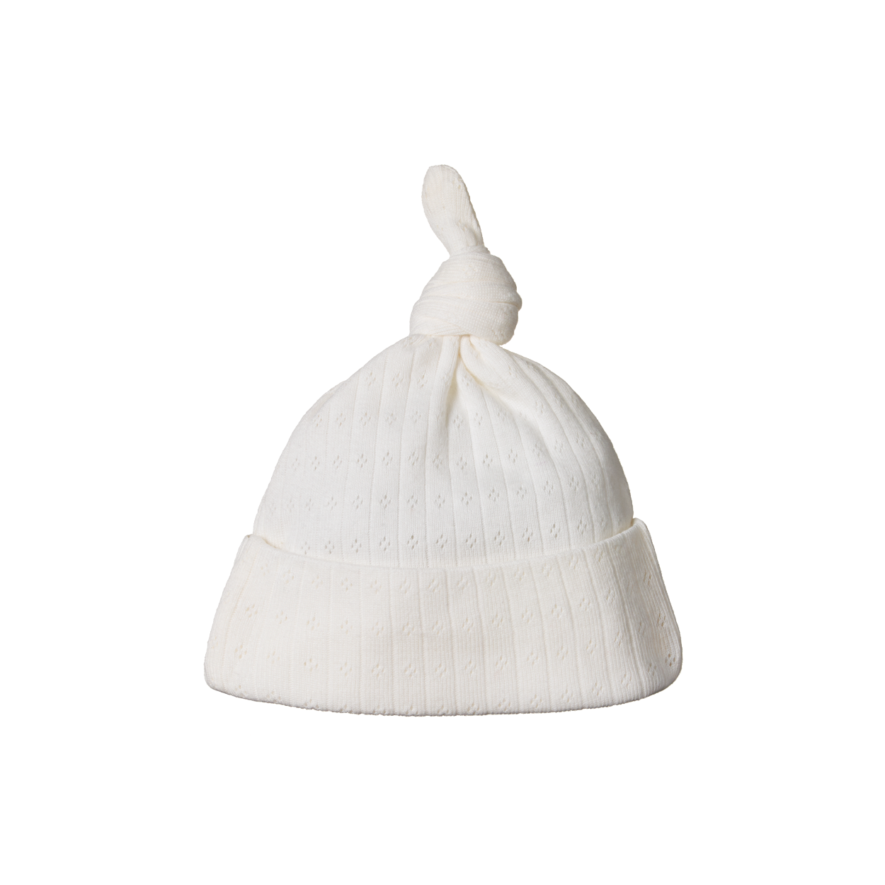 KNOTTED BEANIE POINTELLE | Natural-Web-front