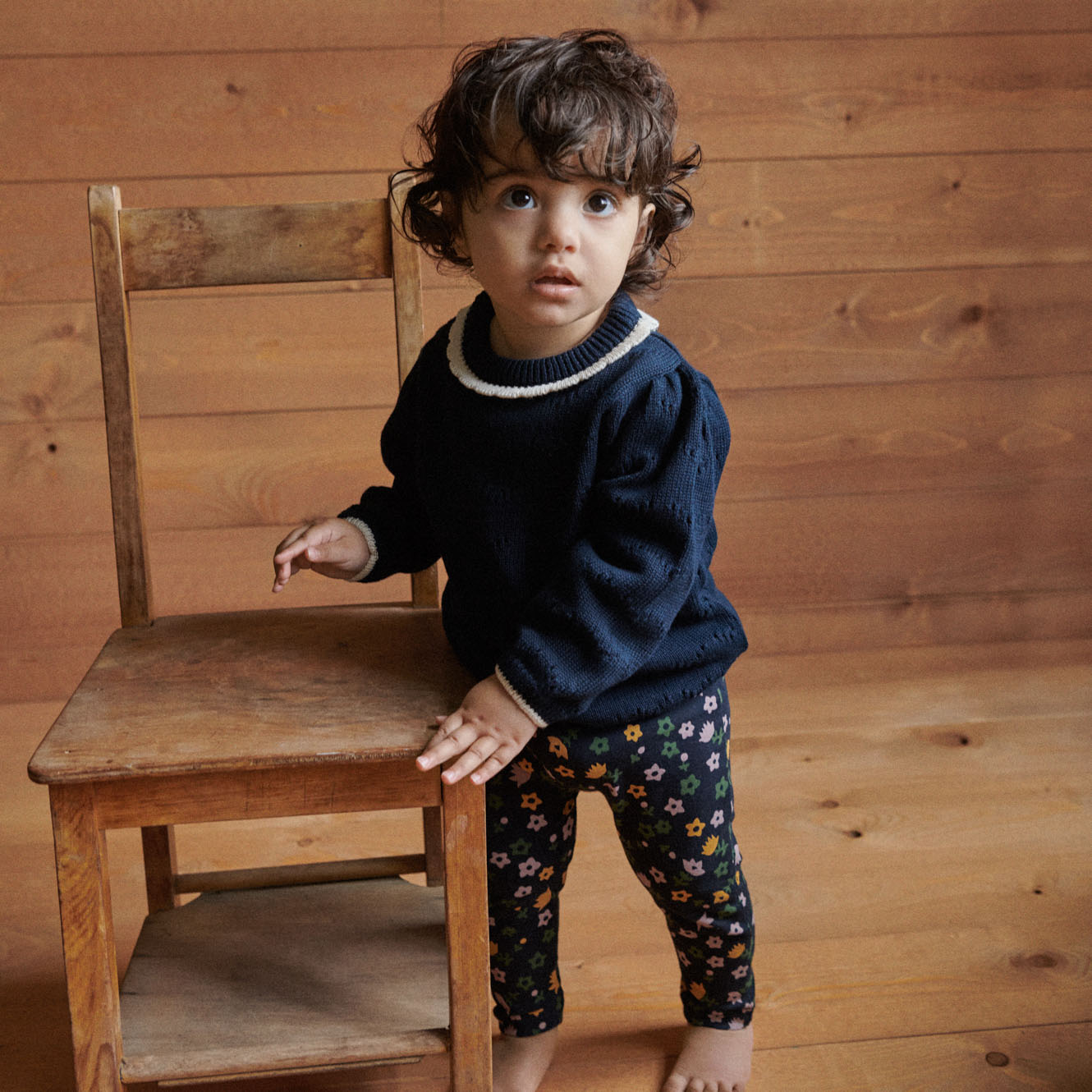 LEGGINGS | Navy Pollyanna Print-Extra Img - 1