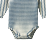 LONG SLEEVE BODYSUIT | Teal Pinstripe-Extra Img - 1