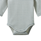 LONG SLEEVE BODYSUIT | Teal Pinstripe-Extra Img - 1