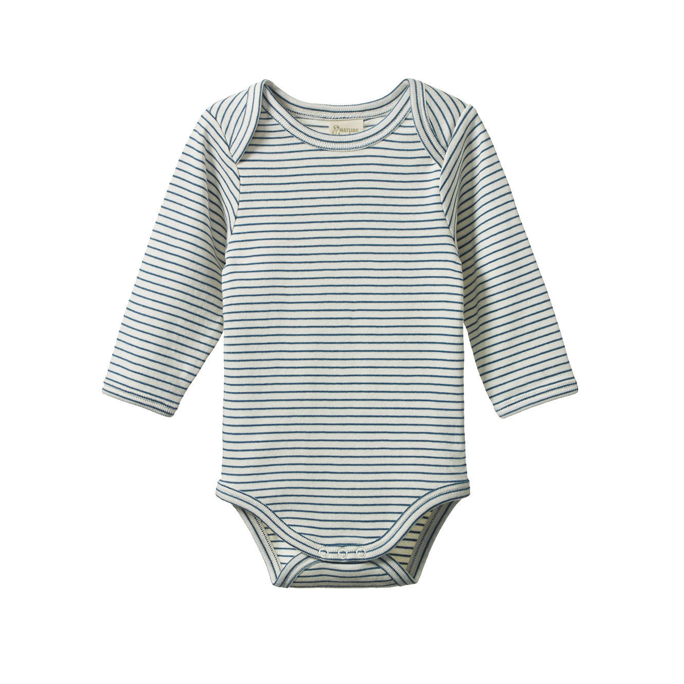 LONG SLEEVE BODYSUIT | Teal Pinstripe-Web-front