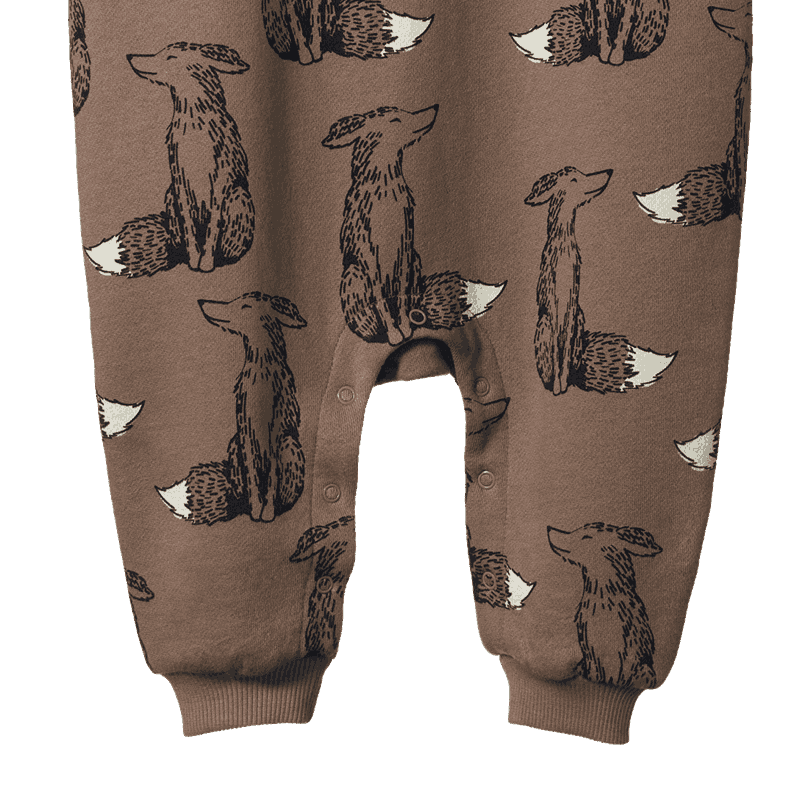 LONG SLEEVE JUNO ROMPER | Foxy Cub Print-Extra Img - 2