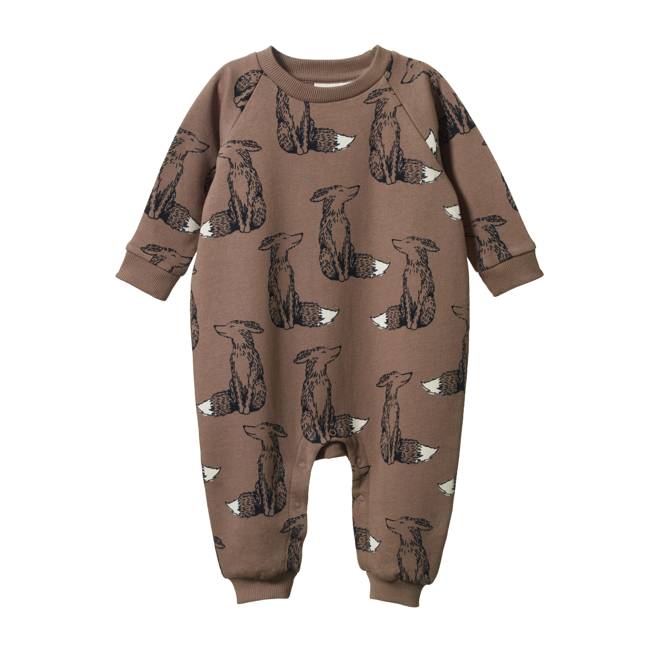 LONG SLEEVE JUNO ROMPER | Foxy Cub Print-Web-front