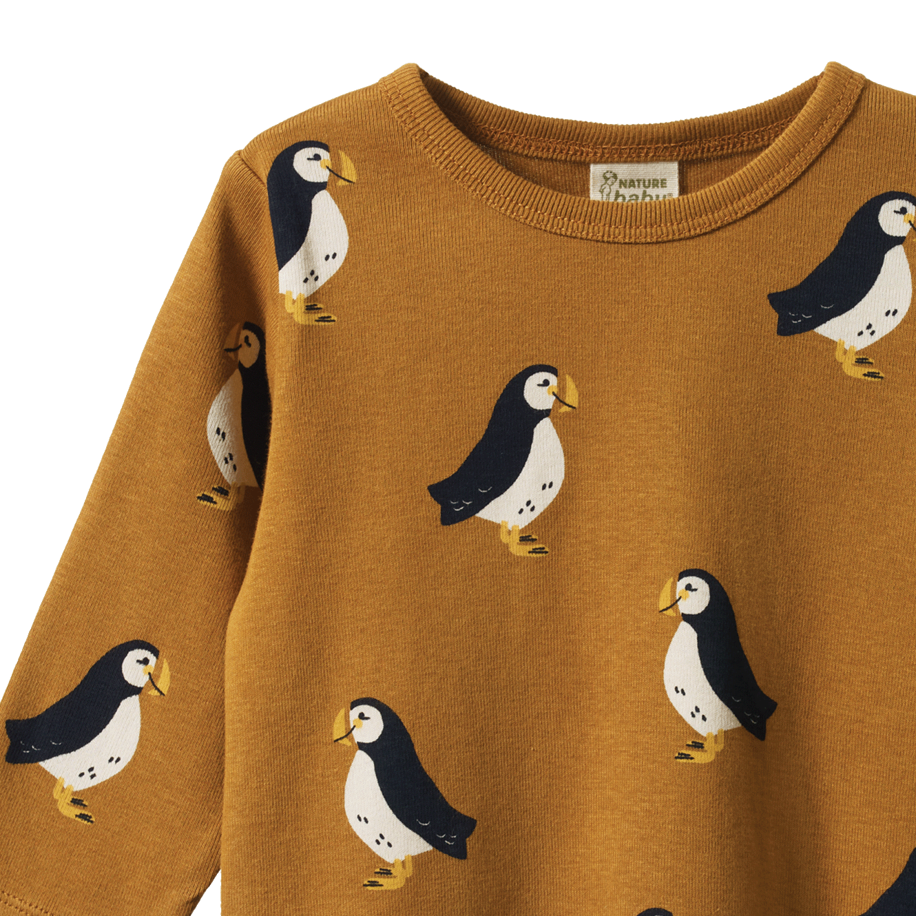 LONG SLEEVE RIVER TEE | Puffin Toffee Print-Extra Img - 2