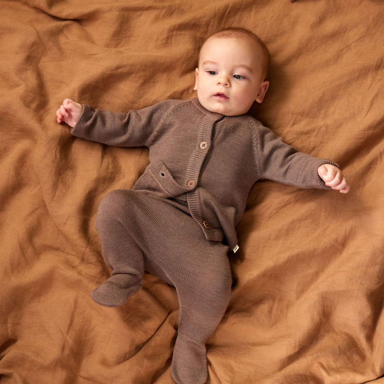 MERINO KNIT FOOTED ROMPERS | Cub Marl-Web-hover