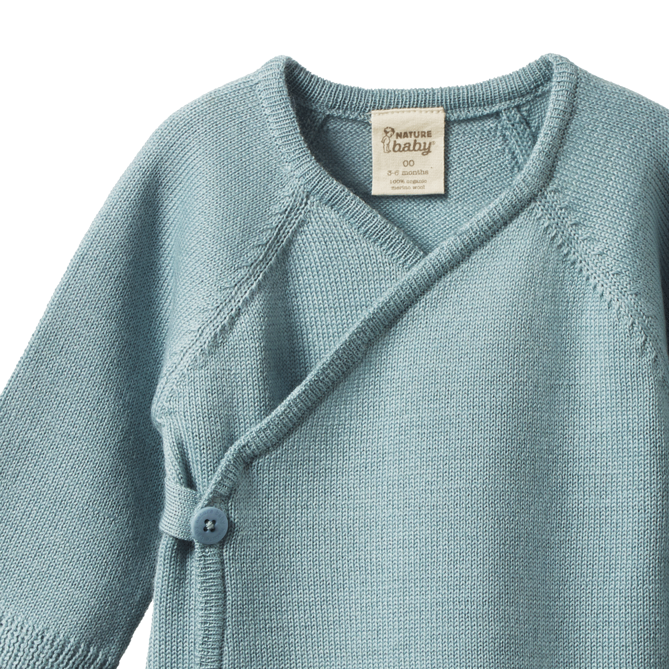 MERINO KNIT KIMONO JACKET | Powder Blue-Extra Img - 1