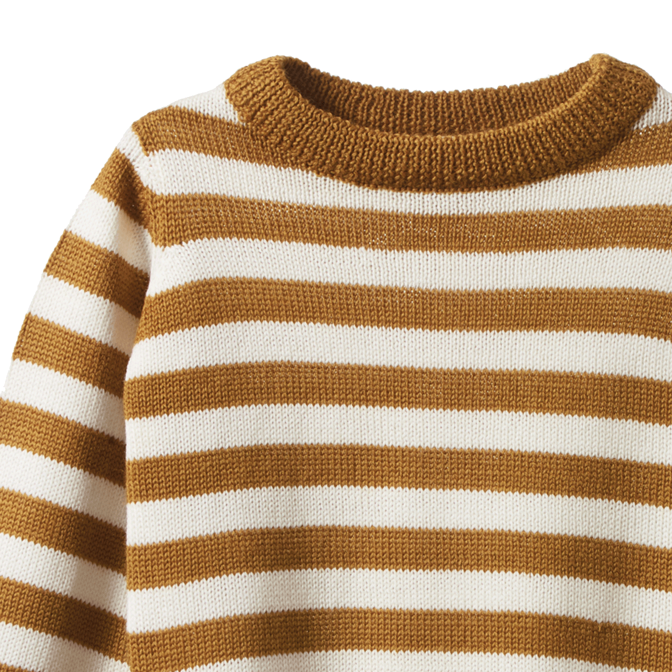 MERINO KNIT PULLOVER | Toffee Bold Stripe-Extra Img - 2