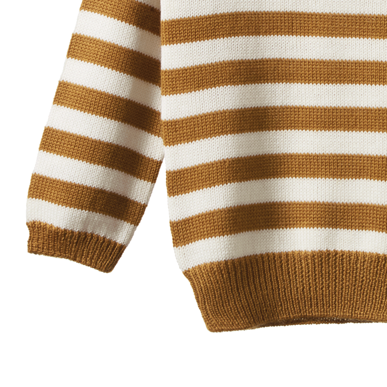 MERINO KNIT PULLOVER | Toffee Bold Stripe-Extra Img - 3