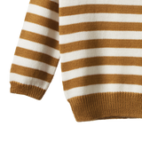MERINO KNIT PULLOVER | Toffee Bold Stripe-Extra Img - 3