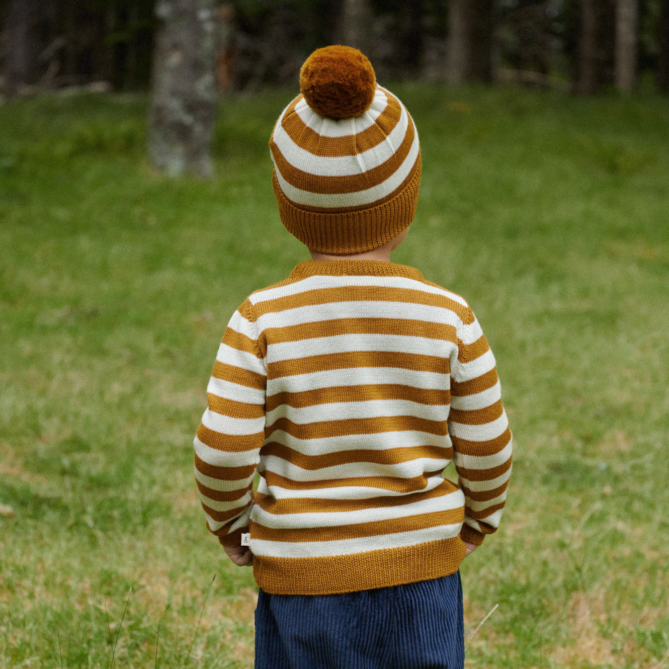 MERINO KNIT PULLOVER | Toffee Bold Stripe-Web-hover