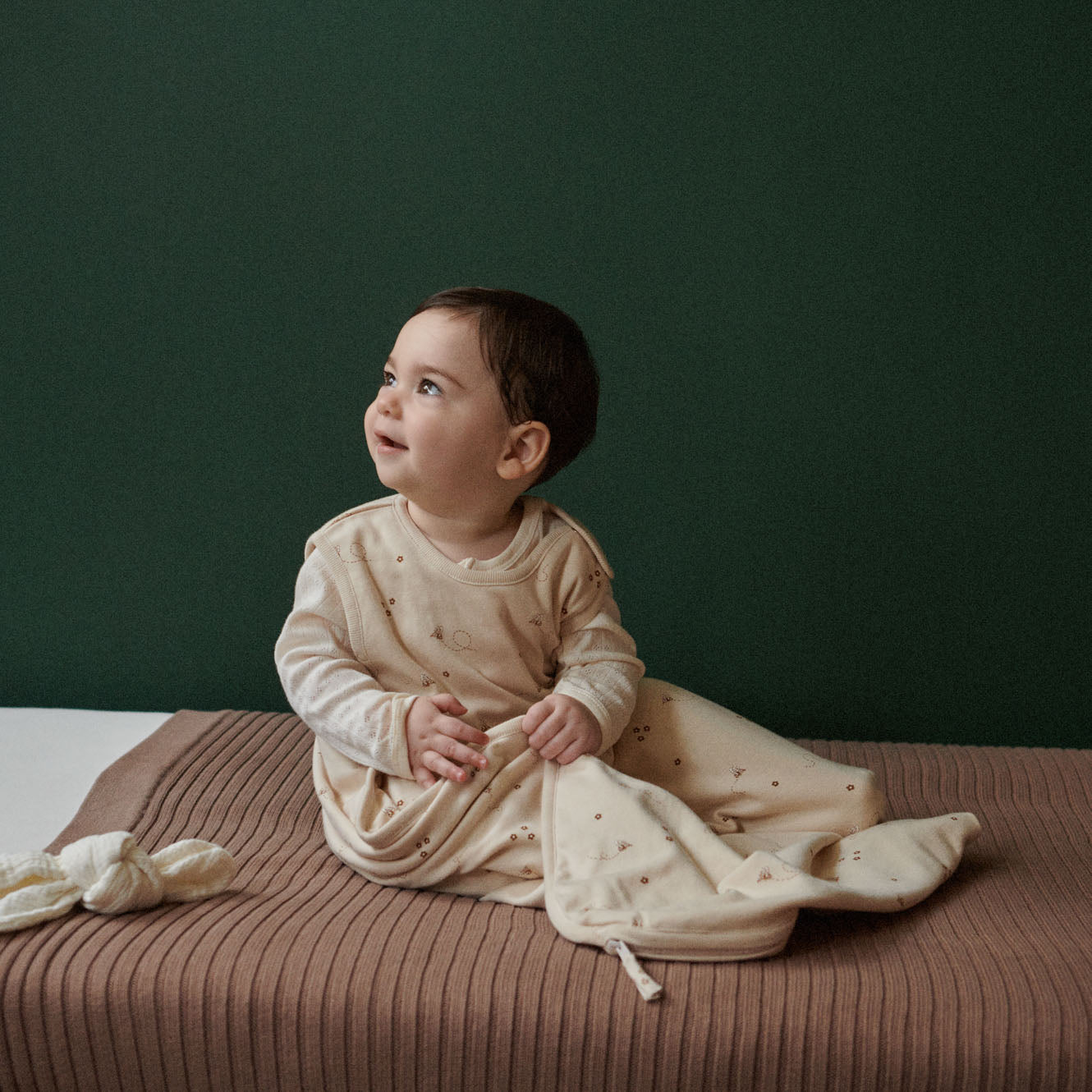 ORGANIC COTTON & MERINO SLEEPING BAG | Bumble Bee Print-Extra Img - 1
