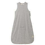 ORGANIC COTTON & MERINO SLEEPING BAG | Grey Marl Stripe-Web-front