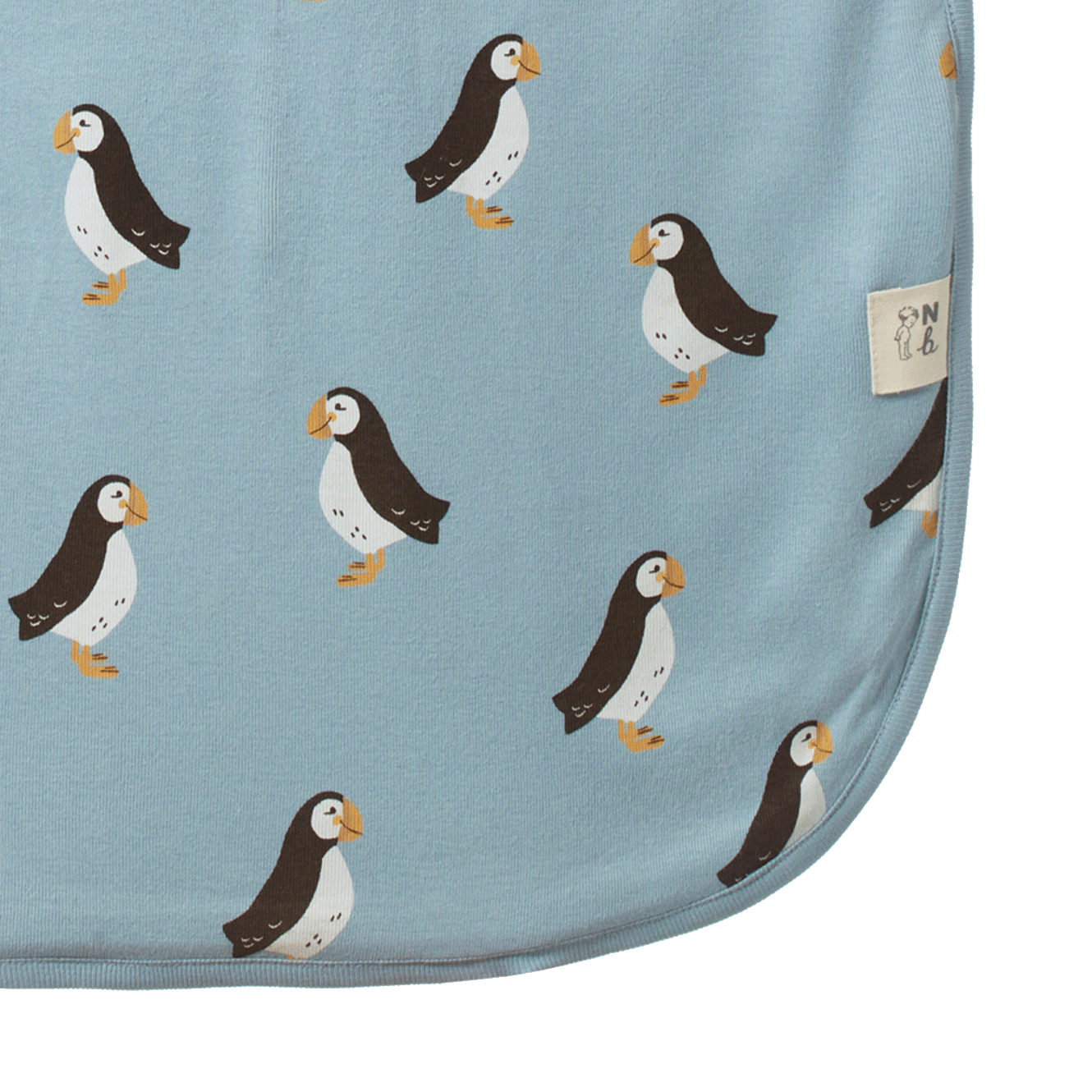 ORGANIC COTTON & MERINO SLEEPING BAG | Puffin Print-Extra Img - 1