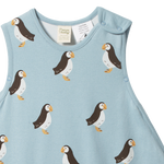 ORGANIC COTTON & MERINO SLEEPING BAG | Puffin Print-Web-hover