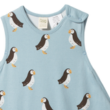 ORGANIC COTTON & MERINO SLEEPING BAG | Puffin Print-Web-hover