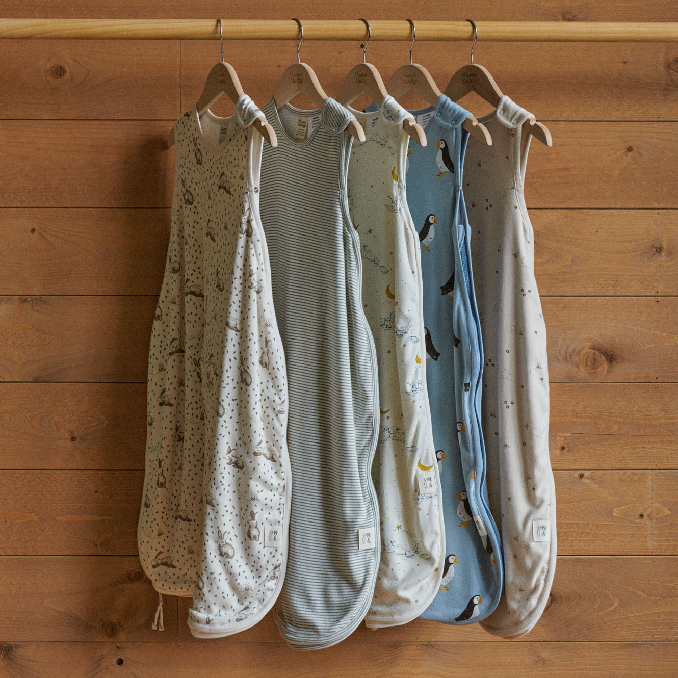 ORGANIC COTTON & MERINO SLEEPING BAG | Rabbitty Print-Web-hover