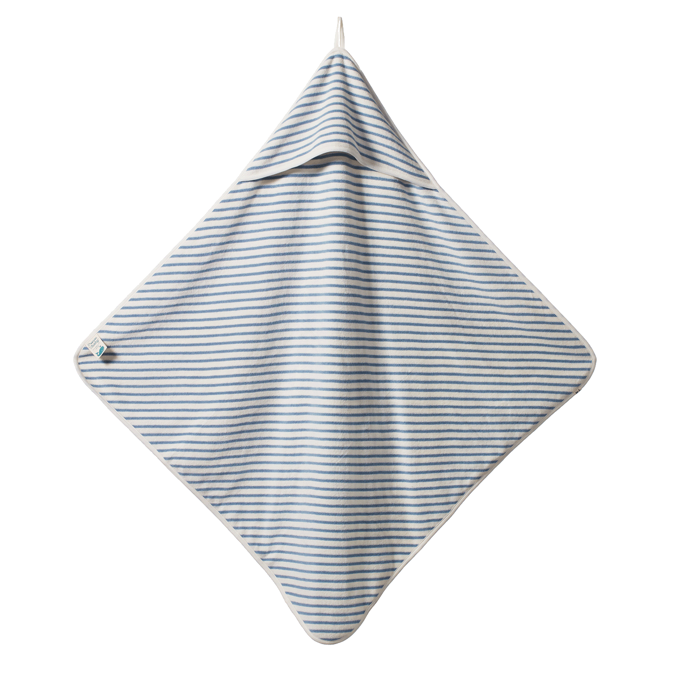ORG COTTON HOODED TOWEL | Powder Blue Sailor Stripe-Extra Img - 2