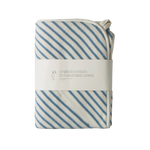 ORG COTTON HOODED TOWEL | Powder Blue Sailor Stripe-Web-front