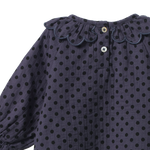 RUFFLE CAMERON BLOUSE | Violet Polka Dot Print-Extra Img - 3