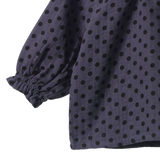 RUFFLE CAMERON BLOUSE | Violet Polka Dot Print-Extra Img - 4