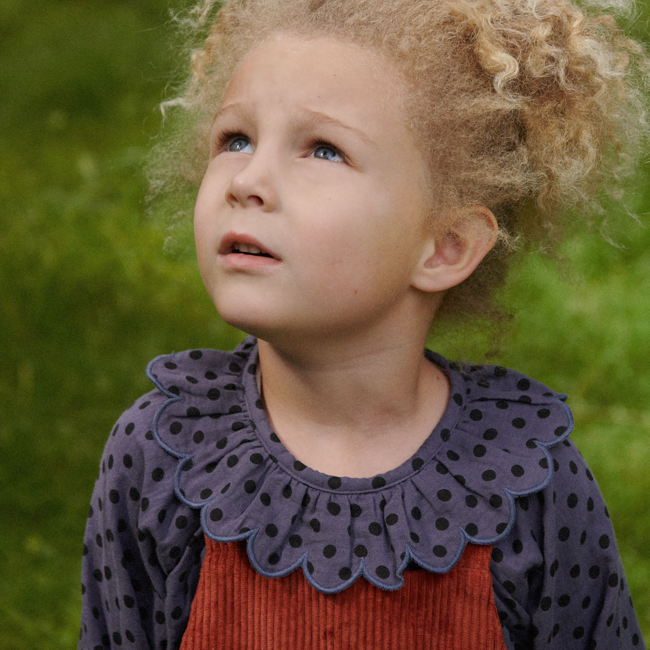 RUFFLE CAMERON BLOUSE | Violet Polka Dot Print-Web-hover