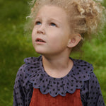 RUFFLE CAMERON BLOUSE | Violet Polka Dot Print-Web-hover
