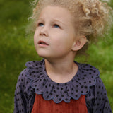 RUFFLE CAMERON BLOUSE | Violet Polka Dot Print-Web-hover