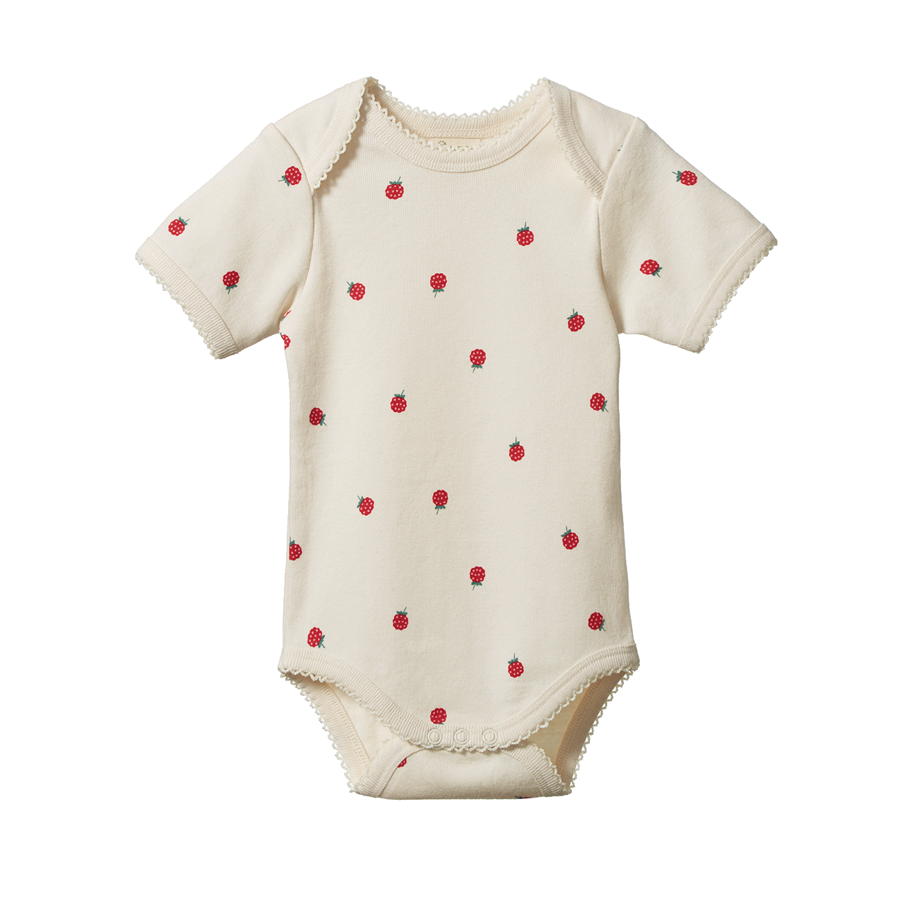 SHORT SLEEVE BODYSUIT | Raspberry Print-Web-front