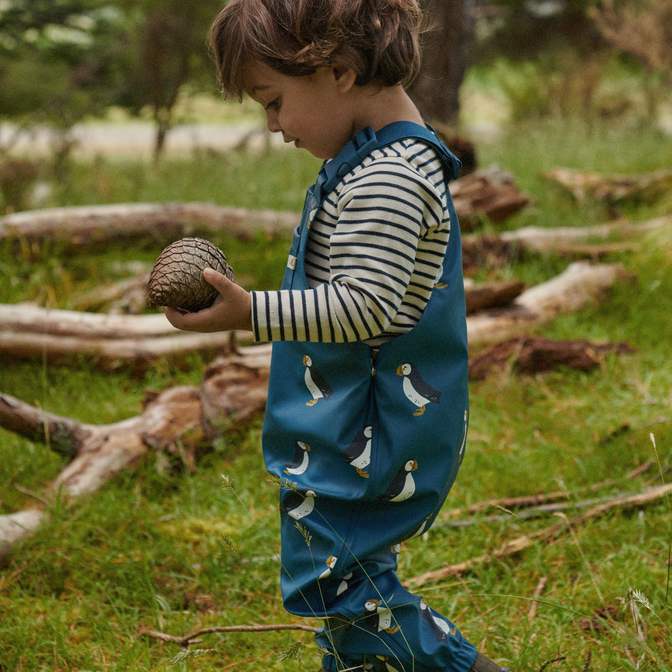 SPLASH OVERALLS | Puffin Teal Print-Extra Img - 1