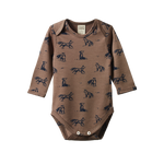 MER ESS L/S BODYSUIT | Foxy Print Merino-Web-front
