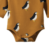 STRETCH JERSEY L/S BODYSUIT | Puffin Toffee Print-Extra Img - 1