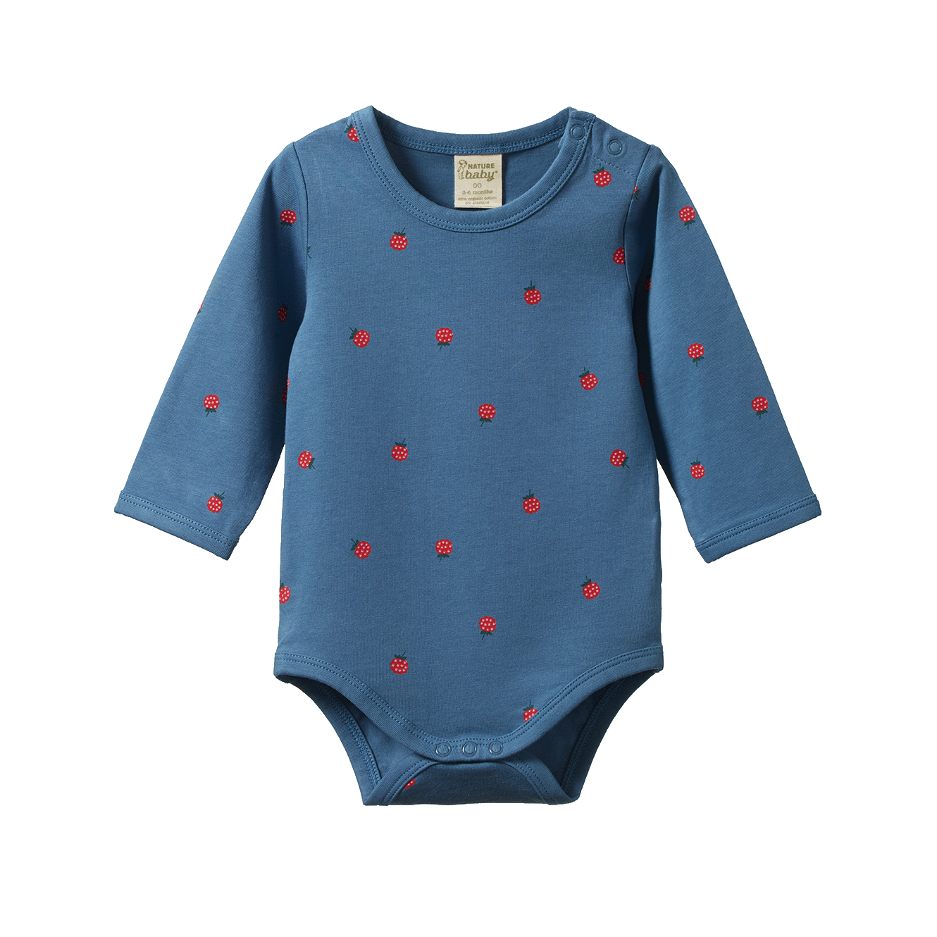 STRETCH JERSEY L/S BODYSUIT | Raspberry Blue Print-Web-front
