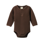 HENLEY L/S BODYSUIT WAFFLE | Pinecone-Web-front