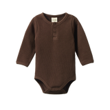 HENLEY L/S BODYSUIT WAFFLE | Pinecone-Web-front