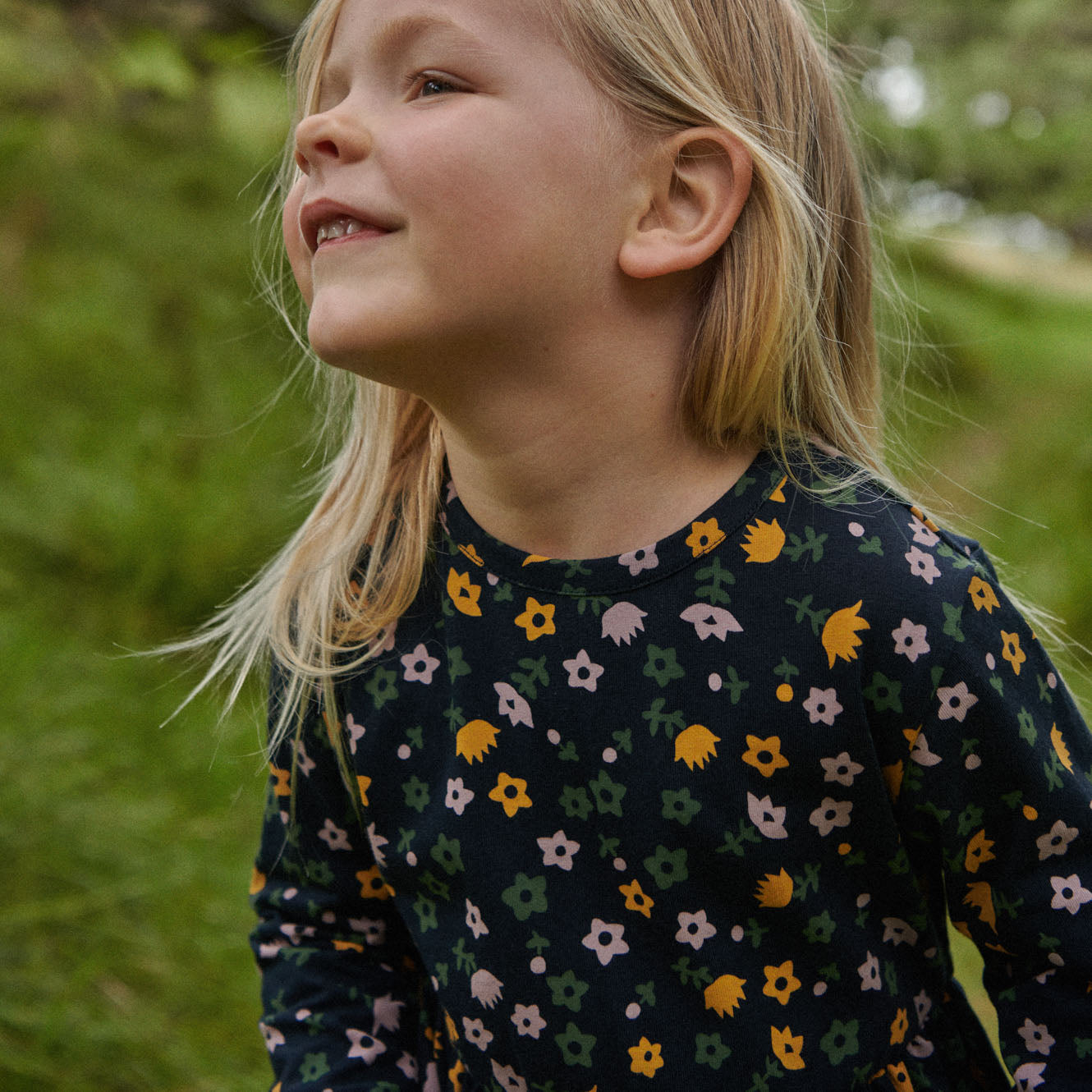 L/S TWIRL DRESS | Navy Pollyanna Print-Extra Img - 1