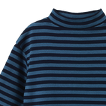 TURTLE NECK | Navy/Teal Sea Stripe-Extra Img - 3